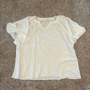 Cream Puff Sleeve Ruffled Blouse